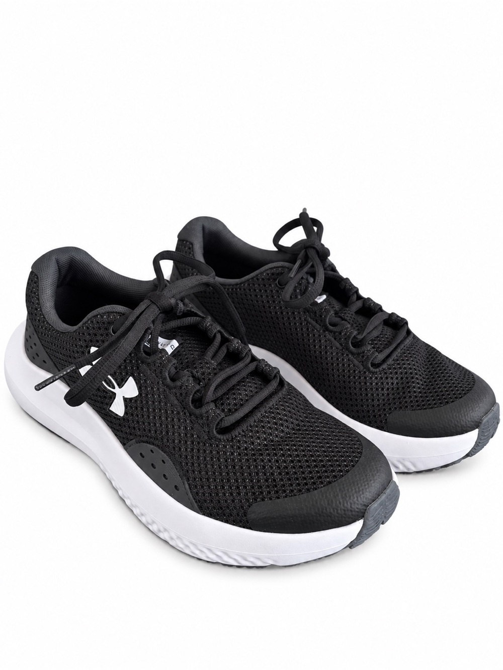 Under Armour Kids Black and White Mesh Athletic Sneakers